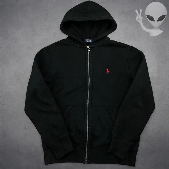 Ralph Lauren Other - Polo Ralph Lauren Full Zip Hoodie Small Black Classic Jacket Red Pony